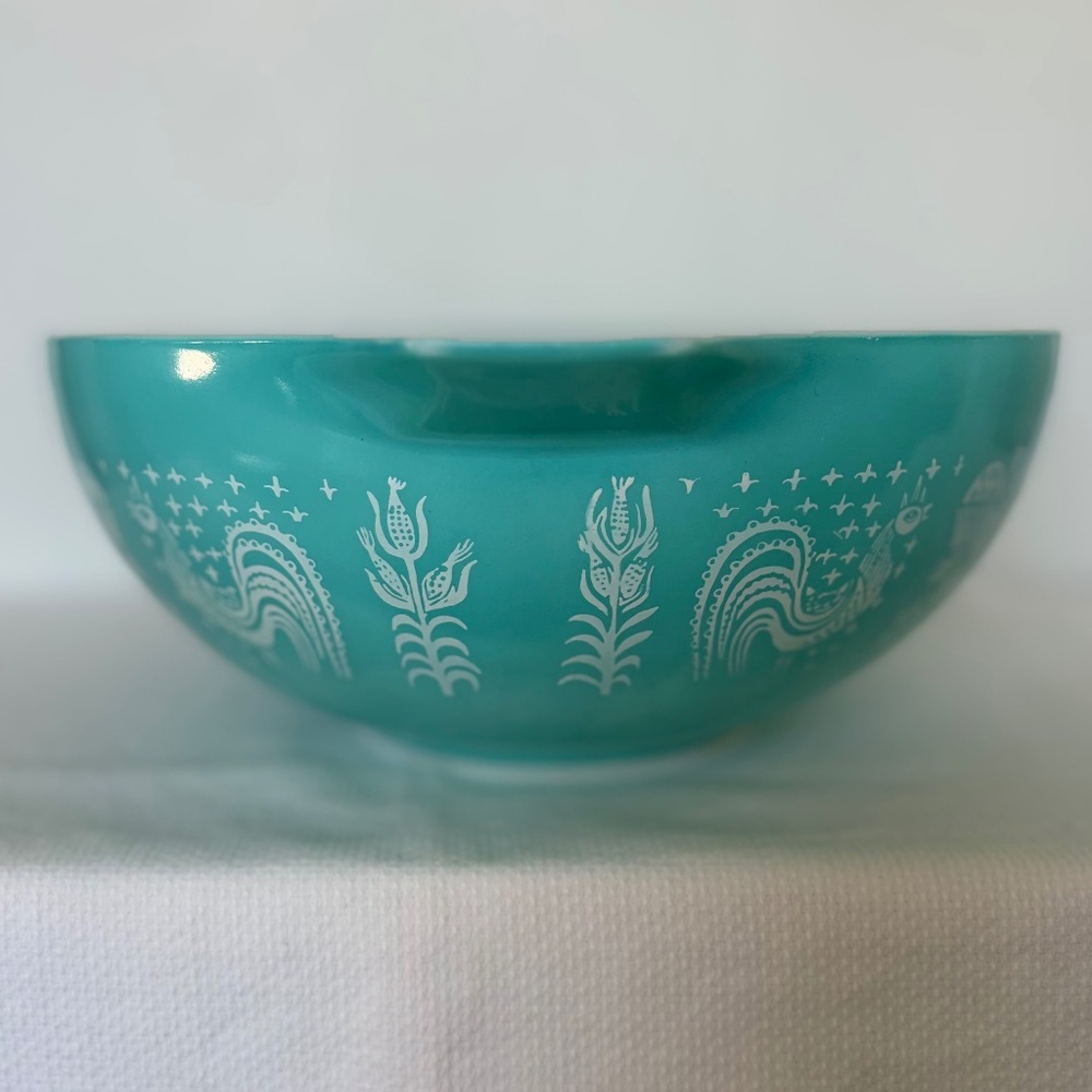Vintage PYREX 444 Large 4 QT Amish Butterprint Cinderella Mixing Bowl - Picture 2 of 12